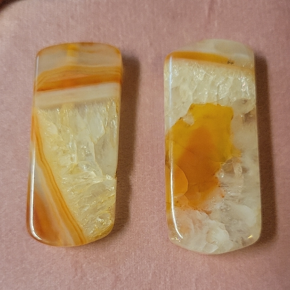 Large Polished Citrine Quartz Agate Statement Bead • Golden Honey Gemstone (1)